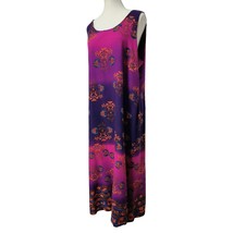 Worthington Pink Purple Maxi Dress Size 18 Sleeveless Colorful Floral Be... - $29.69