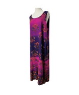 Worthington Pink Purple Maxi Dress Size 18 Sleeveless Colorful Floral Be... - $546.39 MXN