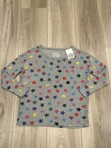 Women&#39;s Chaser Gray Star Print Long Sleeve Pullover Sweatshirt Sz S Small - £22.20 GBP