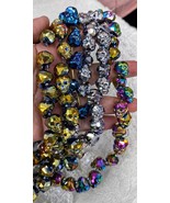 12PCS AB Mystic Blue Black Clear white Crystal Handmade Skull Bead 13X15... - $20.29 CAD