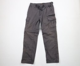 Vtg Streetwear Mens Small Faded Belted Wide Leg Convertible Pants Shorts Gray - £39.10 GBP