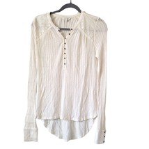 Lucky Brand Cream Ribbed Hi Low Tunic Long Sleeve Top Size XS - $17.52
