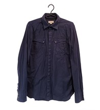 Diesel Mens Navy Blue Long Sleeve Button Down Shirt Chest Pockets Logo size M - £16.22 GBP