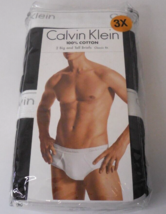 Calvin Klein 2 Pack Men&#39;s 3X Big &amp; Tall Briefs Underwear Black Classic F... - £24.87 GBP