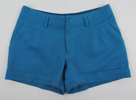 No brand label short shorts pleated front Aqua Blue Womens Size 4 - £5.37 GBP