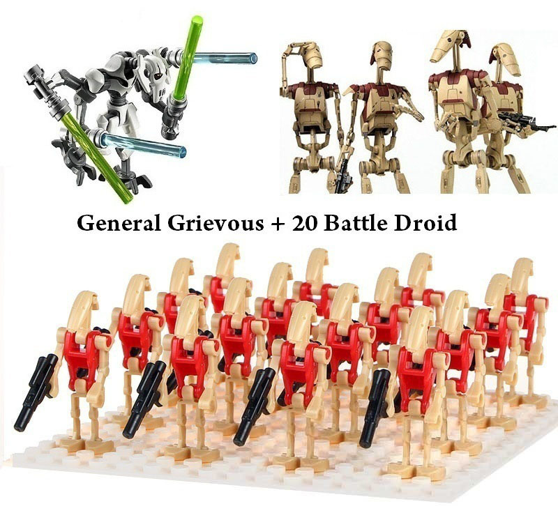 21pcs/set Star Wars General Grievous & Battle Droids Army Set Minifigures Toys