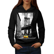 Wellcoda New York Bridge Womens Hoodie, Yellow Casual Hooded Sweatshirt - £29.11 GBP