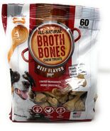 1 Pack Nylabone Beef Broth Bones Natural Edible Dog Chews, 60-count - $26.72