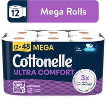 Ultra Comfort Soft Toilet Paper, 12 Mega Rolls for Ultimate Clean - £20.52 GBP