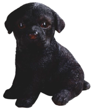 Black Lab Labrador Retriever Sitting Puppy Dog Figurine 5.25&quot; H - £18.98 GBP