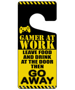 Gamer At Work Go Away Console Novelty Metal Door Hanger - £15.14 GBP