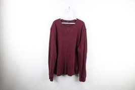 Vintage Gap Mens XL Faded Blank Thermal Waffle Knit Long Sleeve T-Shirt Maroon - £34.75 GBP