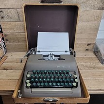 Smith Corona Sterling Typewriter Vintage Typing Antique Retro Green Keys Case - $108.90