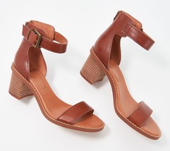 Zodiac Leather Adjustable Heeled Sandals - Ilsa in Cognac 9 1/2 M - £45.84 GBP