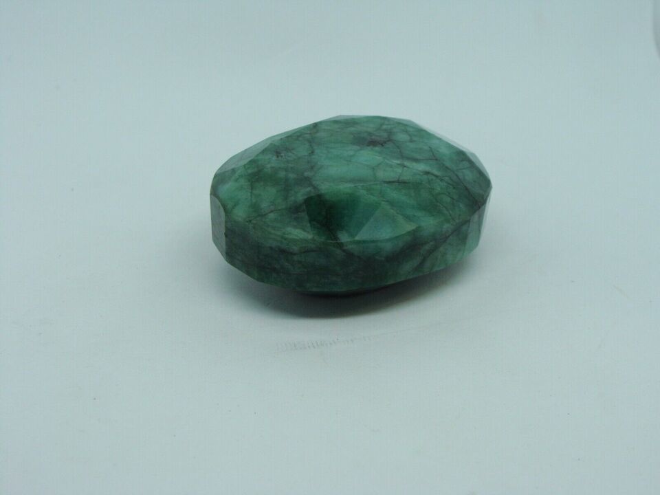 574 Carats Natural Emerald Color Enhanced Green Oval Faceted Cut Gemstone Stone Item image 8