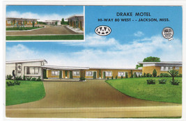 Drake Motel US 80 Highway Jackson Mississippi Roadside America postcard - £5.09 GBP