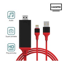 HDMI Mirroring Cable Phone to TV HDTV Adapter For iPhone X/XS Max/7/8 Pl... - $20.99