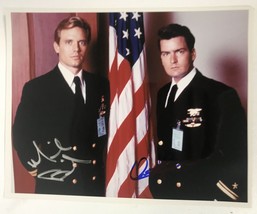 Charlie Sheen &amp; Michael Biehn Signed Autographed &quot;Navy Seals&quot; Glossy 8x10 photo  - £104.16 GBP