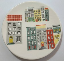 2018 Housewares International Blue Harbor Urban Buildings White Dessert Plate 6&quot; - £5.63 GBP