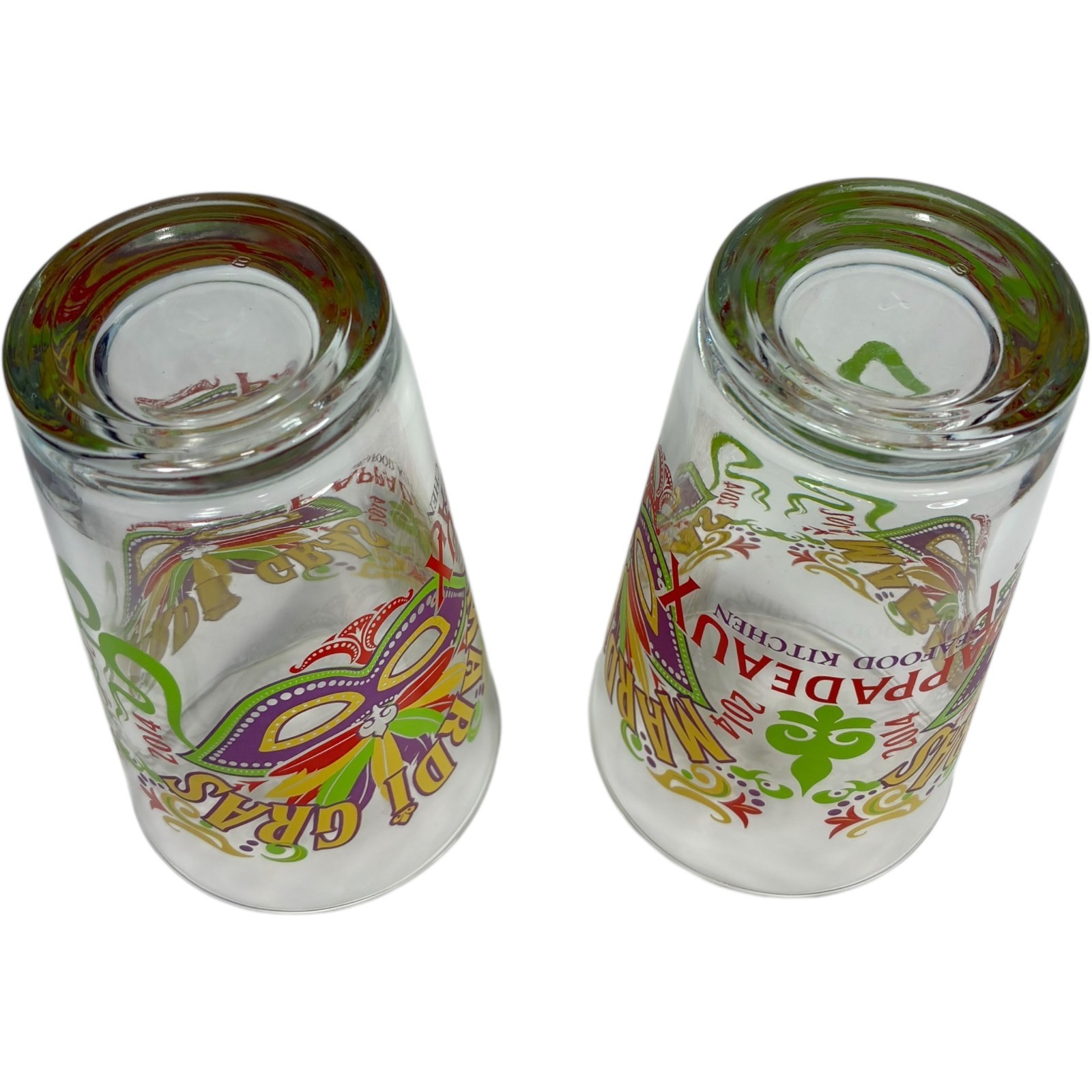 2 pcs Pappadeaux Seafood Kitchen Mardi Gras 2014 5-3/4" Glass Tumbler Item image 6