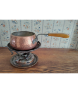 Vintage Stockli Netstal Hammered Copper Fondue Pot with Burner, Stand NO... - $31.68