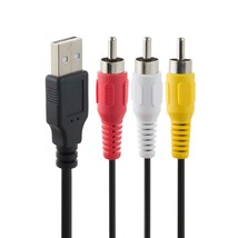 Rca To Usb Cable, 3 Rca To Usb Adapter Cable, 3 Rca Male To Usb 2.0 Male Convert - £11.73 GBP