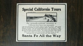 Vintage 1904 Santa Fe Railroad California Tours Original Ad - 721b - $6.64
