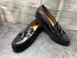 Cole Haan Loafers Men 13 D Shoes Black Red  Leather Pinch Tassel Slip On... - $655.16 MXN