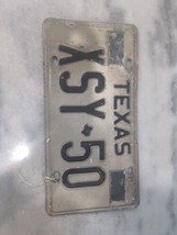 Vintage Texas License Plate XSY 50 Expired Black &amp; White - £7.78 GBP