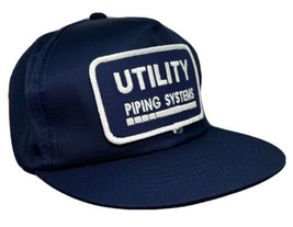 Vintage Utility Piping Systems Hat Cap Snap Back Blue YoungAn Patch Logo... - $19.79