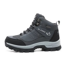 Men Boots Winter Snow Boots Warm Fur Waterproof Leather Outdoor Mountain Shoes T - £52.88 GBP