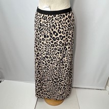 Sanctuary Leopard`Print S Long Slit Skirt Animal Print Elastic Waist New - $63.99