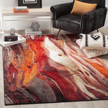 Safavieh Glacier Collection Area Rug - 6&#39;7&quot; X 9&#39;, Red &amp; Multi, Modern, Gla126A - £120.19 GBP