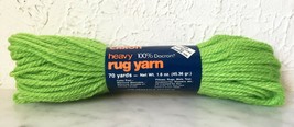 Vintage Caron Dacron Polyester Heavy Rug Yarn - 1 Skein Color Lime Green... - $6.60