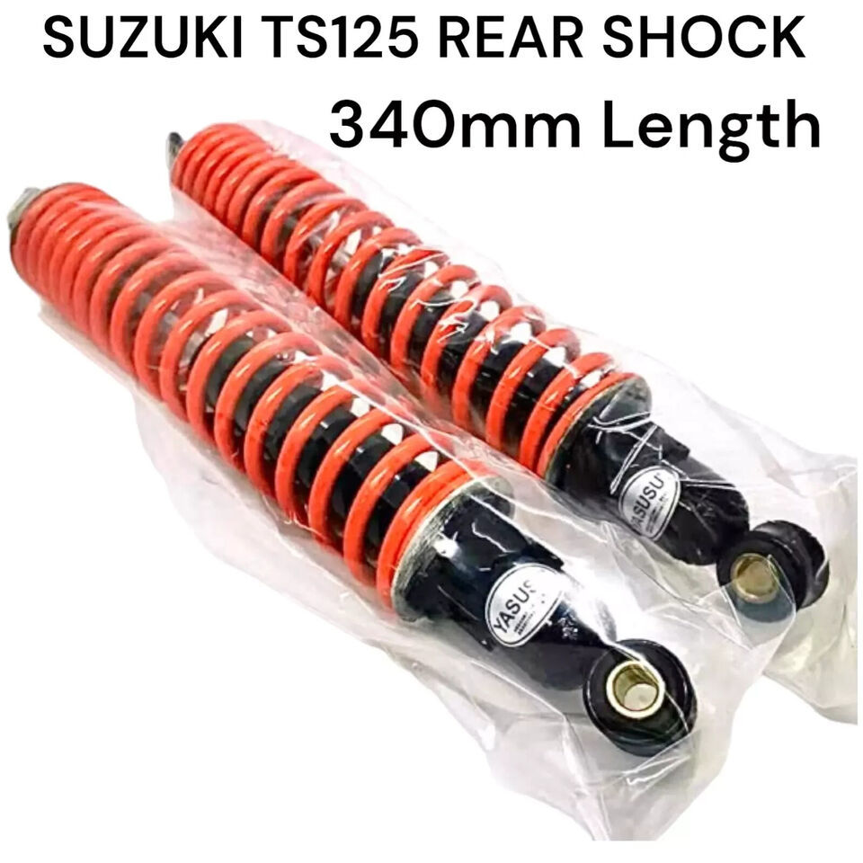 Fit Suzuki TS185 TS125 tc125 tc185 brand new shock set 1971-1976 RED 340... - $111.00