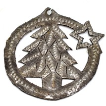 Croix Des Bouquets Christmas Tree with Star Design Holiday Ornament Made Haiti - £3.96 GBP