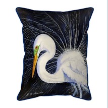 Betsy Drake Breeding Egret Large Indoor Outdoor Pillow 16x20 - £37.60 GBP