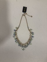 Cookie Lee Gold Tone With Blue And Green Teardrop Crystal Necklace - $9.89