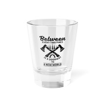 Personalized Shot Glass with Crossed Axes and Pine Trees Design - 1.5oz - Clear  - £16.46 GBP