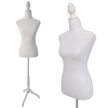 Female Torso Body With Adjustable Tripod Stand Dress Jewelry Display (Wh... - $126.99