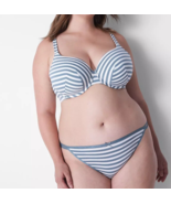 Lane Bryant CACIQUE Double String Bikini Panty GRAY STRIPED PLUS Size 22... - $17.33