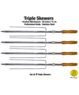 Triple - Set of 4 Brazilian Skewers for BBQ 28&quot; -  Professional Grade - $110.00