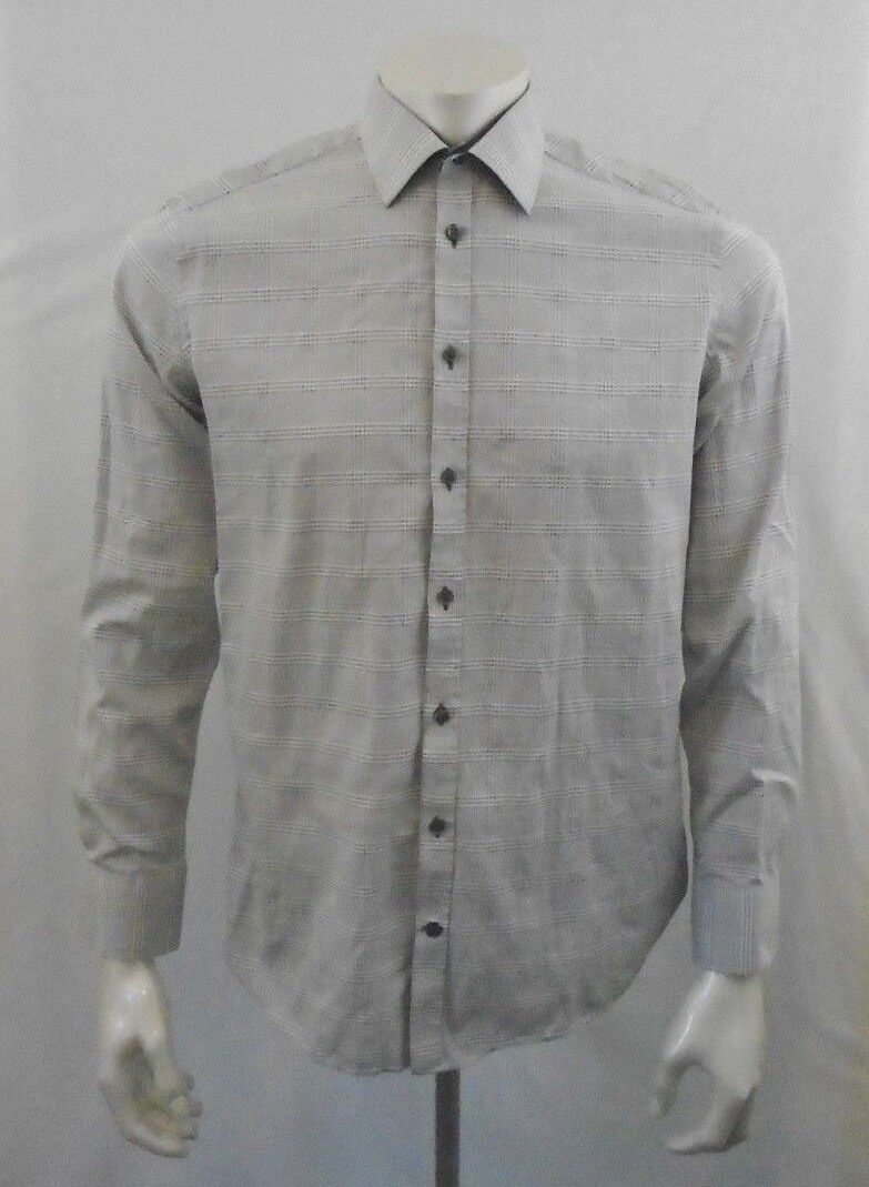 Syndergaard Fitted Plaid Long Sleeve Men&#39;s Button Down Dress Shirt Size ... - $7.92