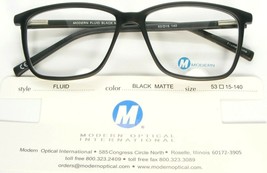 NEW MODERN OPTICAL FLUID MATTE BLACK EYEGLASSES GLASSES FRAME 53-15-140mm - £11.10 GBP