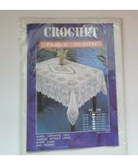 Vtg Crochet Table Cloth Vinyl Tablecloth 54”x72” Antique White Made Taiw... - $570.94 MXN