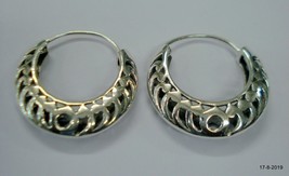Traditional Design Sterling Silver Earrings Hoop Earrings Handmade Jewel... - $97.02