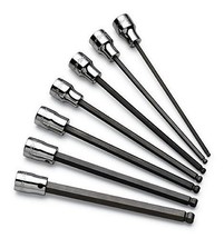 SK Tools USA 3/8&quot; Drive 7 Piece Long SAE Chrome Ball Hex Bit Socket Set:... - $187.79