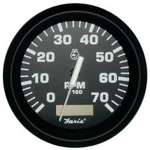 Faria Euro Black 4&quot; Tachometer w/Hourmeter - 7,000 RPM (Gas - Outboard) [32840] - £111.81 GBP