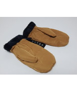 NuAge Size S/M Insulated Woven Mittens with Faux Fur Detail Honey Mustard - £11.68 GBP