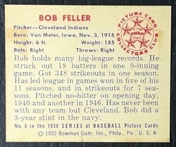 1950 Bowman #6 Bob Feller Reprint - MINT - Cleveland Indians - $1.98